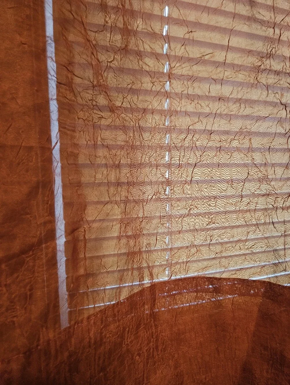 Sheer Orange Window Curtain Panels - 51x63 Lightweight Home Accent